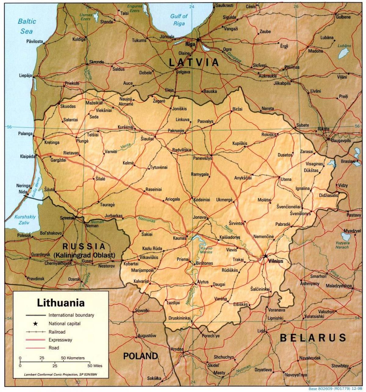 नक्शा लिथुआनिया के 1900