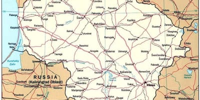 दिखा नक्शा लिथुआनिया